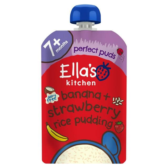 Ella's Kitchen Organic Dairy Free Rice Pudding with Bananas & Strawberries Baby Food Pouch 7+ Months 80g - gallery image 1
