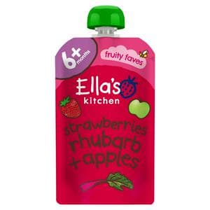 Ella's Kitchen Organic Strawberries, Rhubarb & Apples Baby Food Pouch 4+ Months 120g