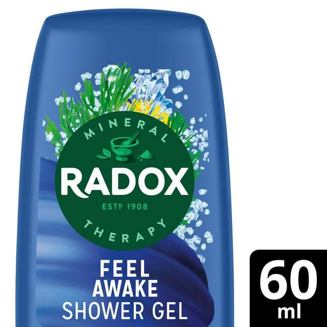 Radox Feel Awake 2 in 1 Shower Gel & Shampoo Travel Size 60ml - gallery image 1