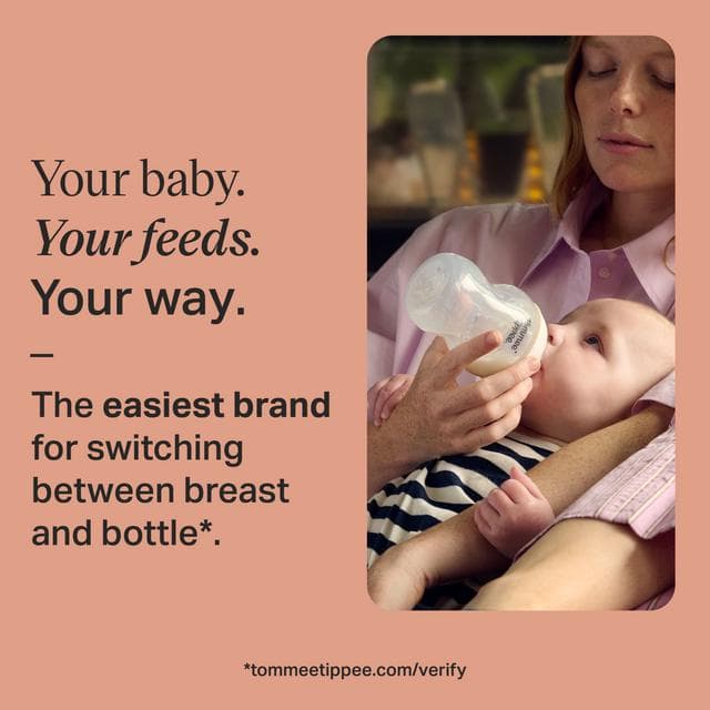 Tommee Tippee Closer to Nature 1 Baby Bottle Slow Flow 0m+ 260ml - gallery image 2