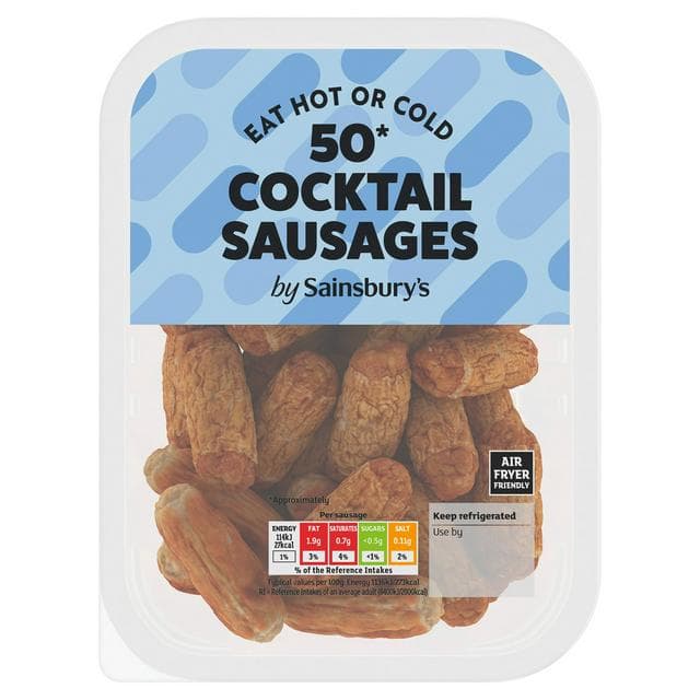 Sainsbury's Pork Cocktail Sausages x50 500g - gallery image 1