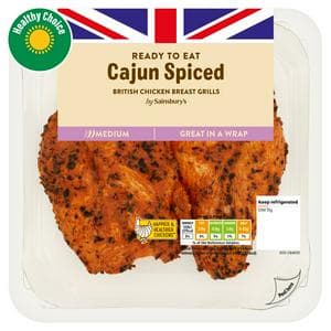 Sainsbury's Cajun British Chicken Grills Ready to Eat 180g