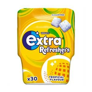 Extra Refreshers Tropical Flavour Sugarfree Chewing Gum Bottle 30 Pieces