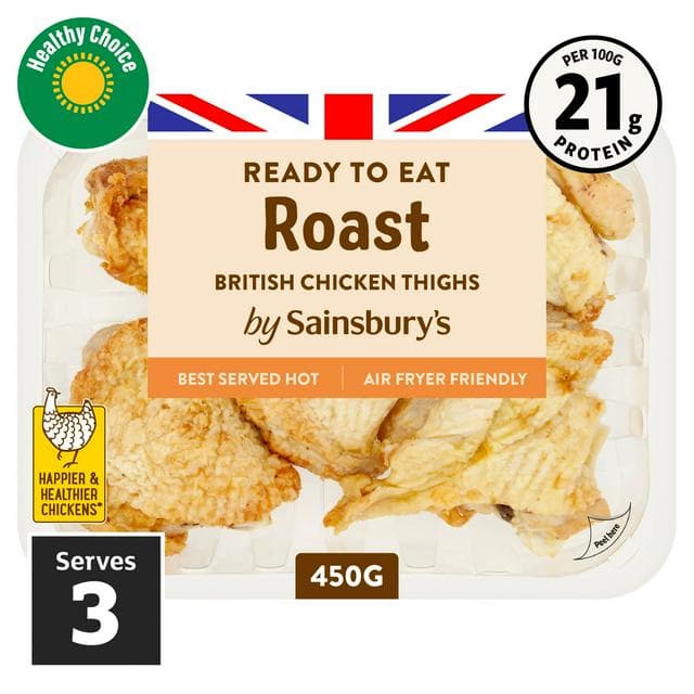Sainsbury's Roast British Cooked Chicken Thighs 450g - gallery image 1