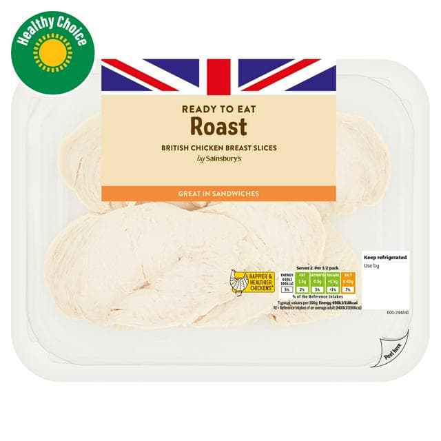 Sainsbury's Roast British Cooked Breast Chicken Slices 180g - gallery image 1