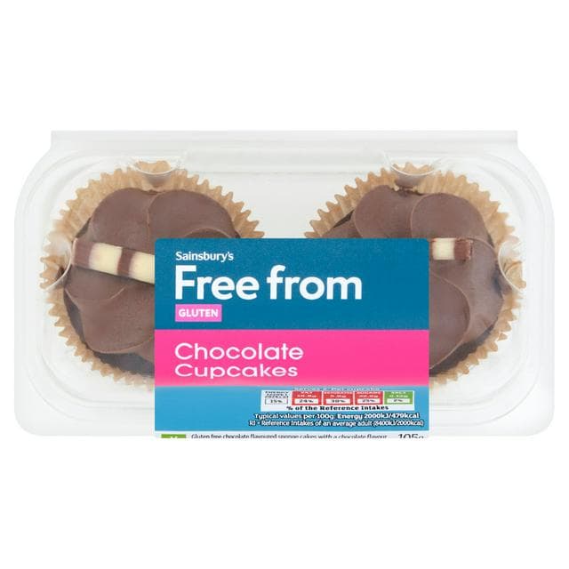 Sainsbury's Free From Chocolate Cupcakes x2 - gallery image 1