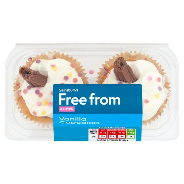 Sainsbury's Free From Vanilla Cupcakes x2 - gallery image 1