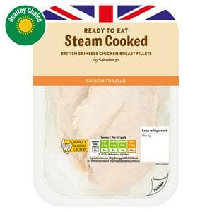 Sainsbury's Steam Cooked British Chicken Breast Fillets x2 220g
