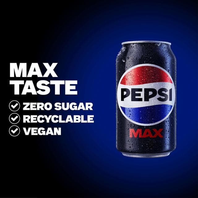Pepsi Max No Sugar Cola Can 330ml - gallery image 2