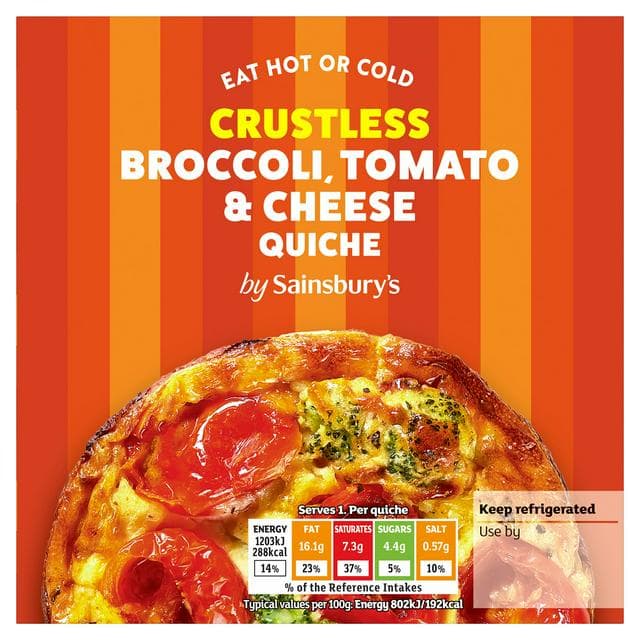 Sainsbury's Crustless Broccoli Tomato & Cheese Quiche 150g - gallery image 1