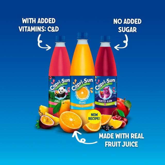 Capri-Sun Double Strength Orange No Added Sugar Multivitamin Squash 1L - gallery image 2