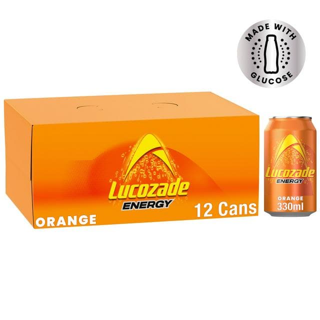 Lucozade Energy Drink Orange Cans 12x330ml - gallery image 1
