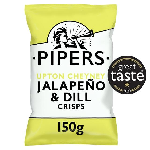 Pipers Upton Cheyney Jalapeño & Dill Sharing Crisps 150g - gallery image 1