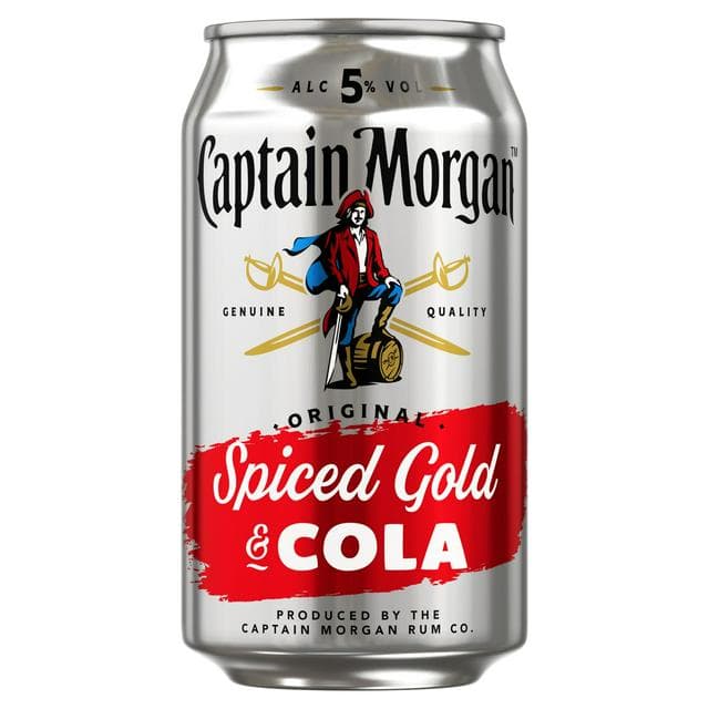 Captain Morgan Original Spiced Gold Rum & Pepsi Max Ready to Drink 5% Vol Can 330ml - gallery image 1
