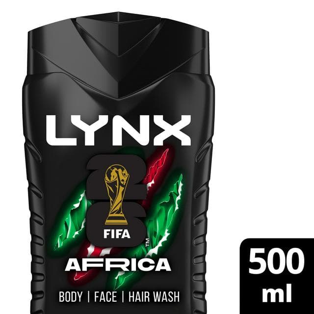 Lynx 500ml Africa 3 in 1 Body Wash Shower Gel for Men - gallery image 1