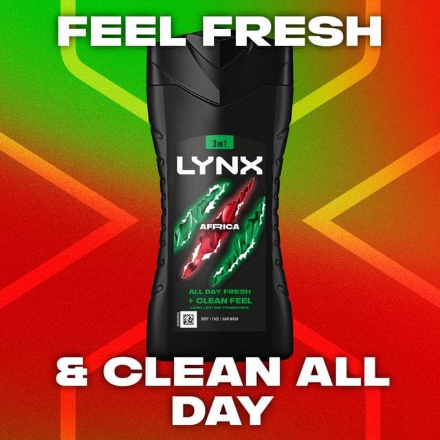 Lynx Africa Shower Gel Body Wash for Men 225ml - gallery image 2
