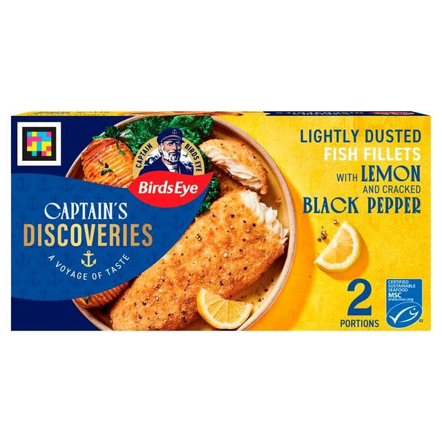 Birds Eye Captain Discoveries 280g Lightly Dusted Fish Fillets with Lemon & Cracked Black Pepper - gallery image 1