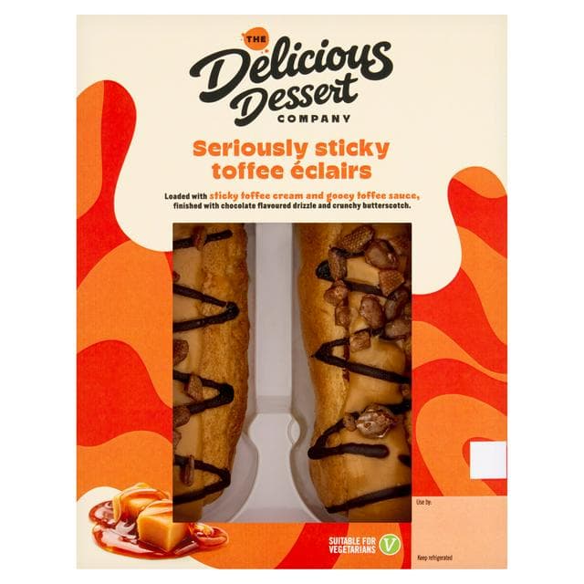 The Delicious Dessert Company Sticky Toffee Eclairs 2x82g - gallery image 1