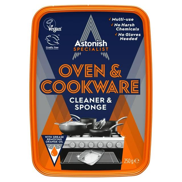 Astonish Anti Bacterial Oven & Grill Specialist Cleaner & Sponge 250g - gallery image 1