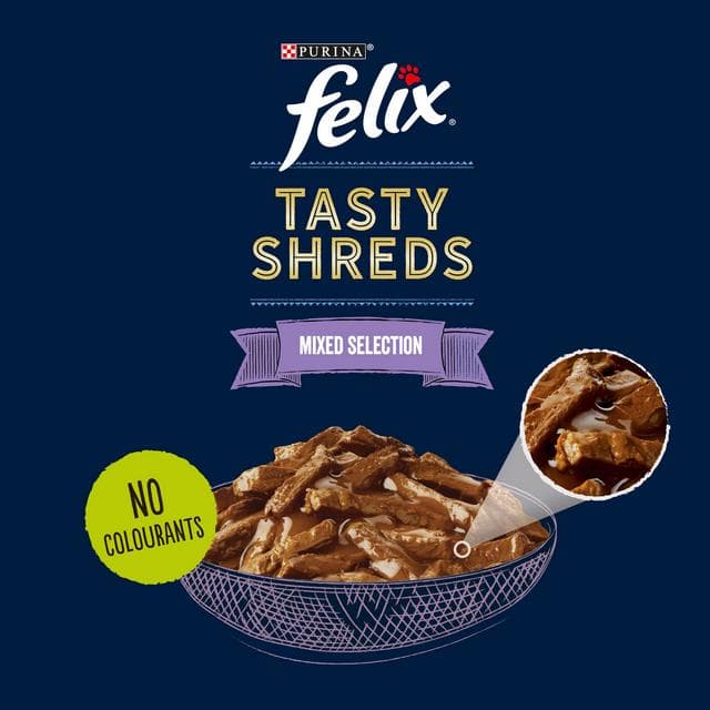 Felix Tasty Shreds Mixed Selection in Gravy Wet Cat Food 40 x 80g - gallery image 3