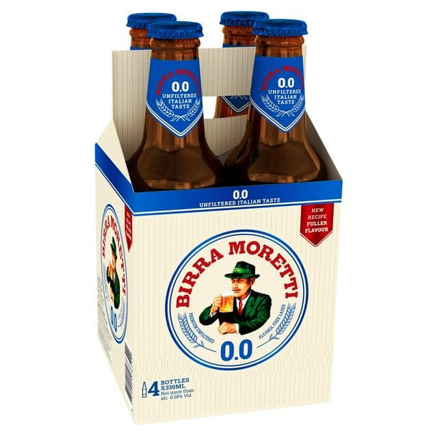 Birra Moretti Zero 0.0% Alcohol Free Beer Bottle 4 x 330ml - gallery image 1