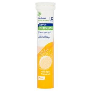Sainsbury's Health Matters Energy Energising Effervescent Orange Flavour Tablets x20