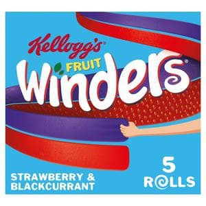 Kellogg's Fruit Winders Doubles Strawberry & Blackcurrant Rolls 5x17g