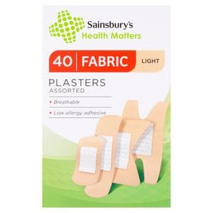 Sainsbury's Health Matters Fabric Light Plasters Assorted x40