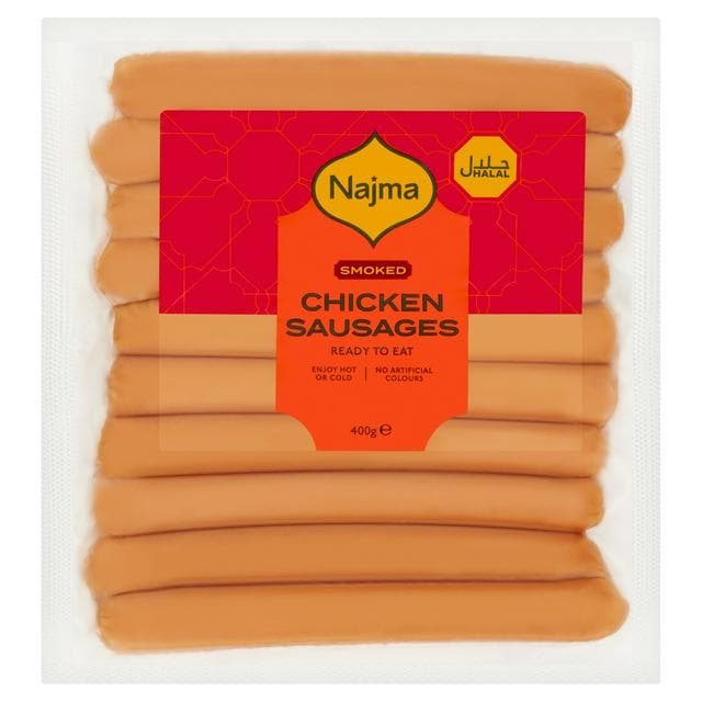 Najma Halal Chicken Sausages Smoked 400g - gallery image 1