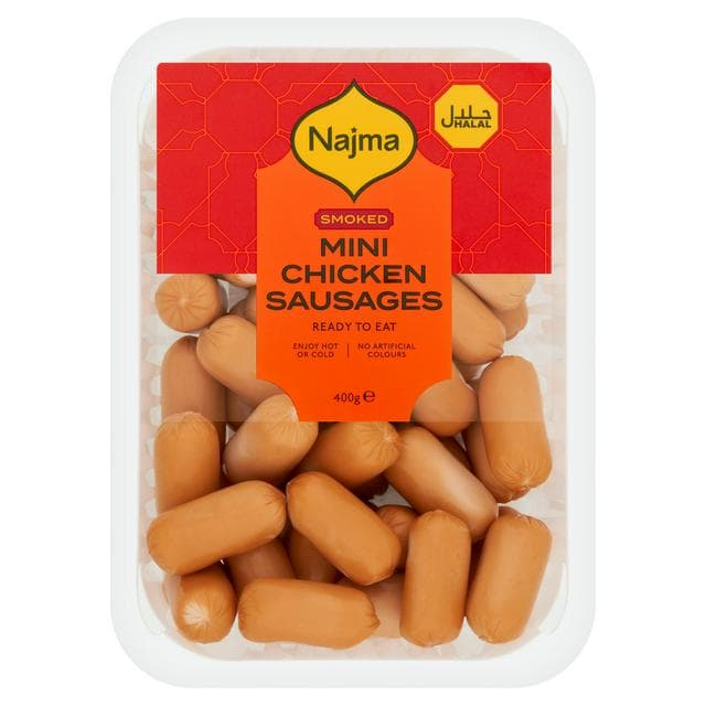 Najma Halal Mini Chicken Sausages Smoked 400g - gallery image 1