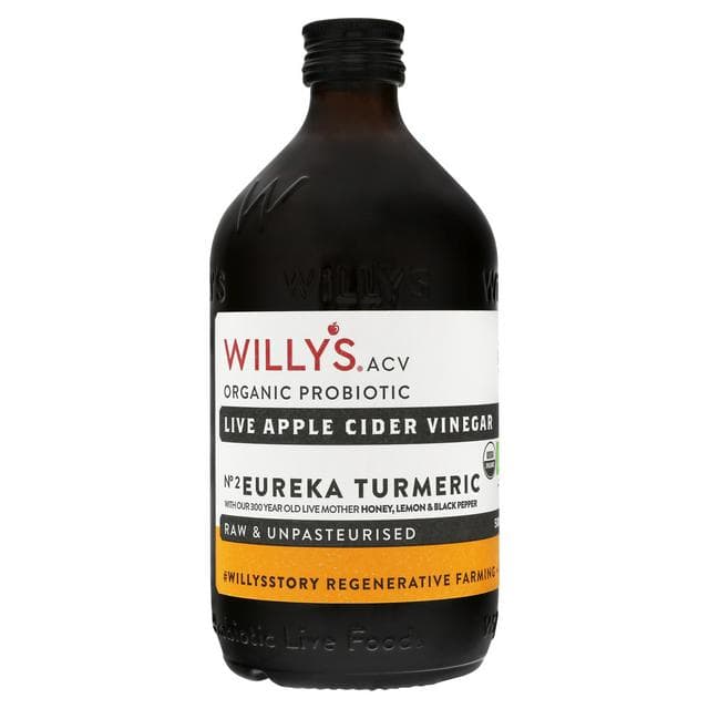 Willy's Organic Live Apple Cider Vinegar Honey & Turmeric 500ml - gallery image 1