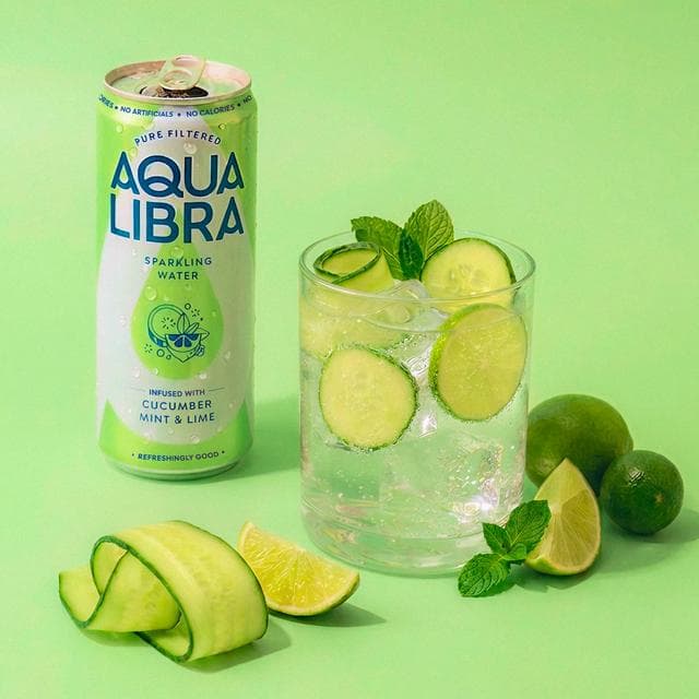 Aqua Libra Sparkling Water Infused with Cucumber Mint & Lime 4x330ml - gallery image 2