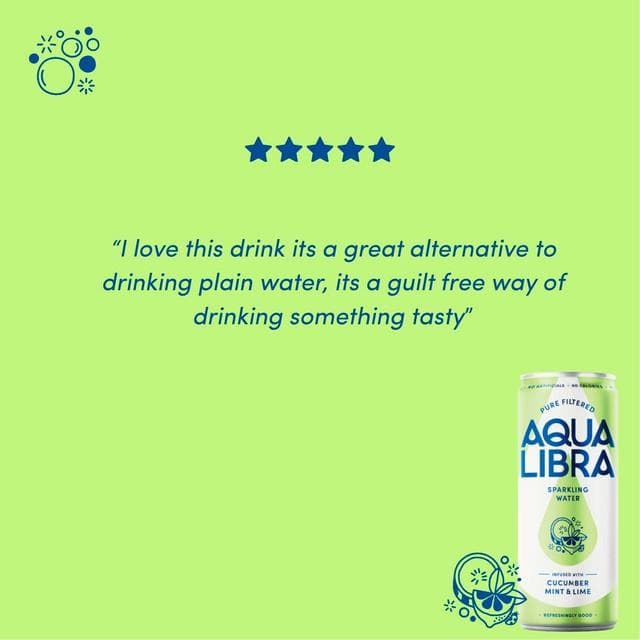Aqua Libra Sparkling Water Infused with Cucumber Mint & Lime 4x330ml - gallery image 4
