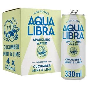 Aqua Libra Sparkling Water Infused with Cucumber Mint & Lime 4x330ml