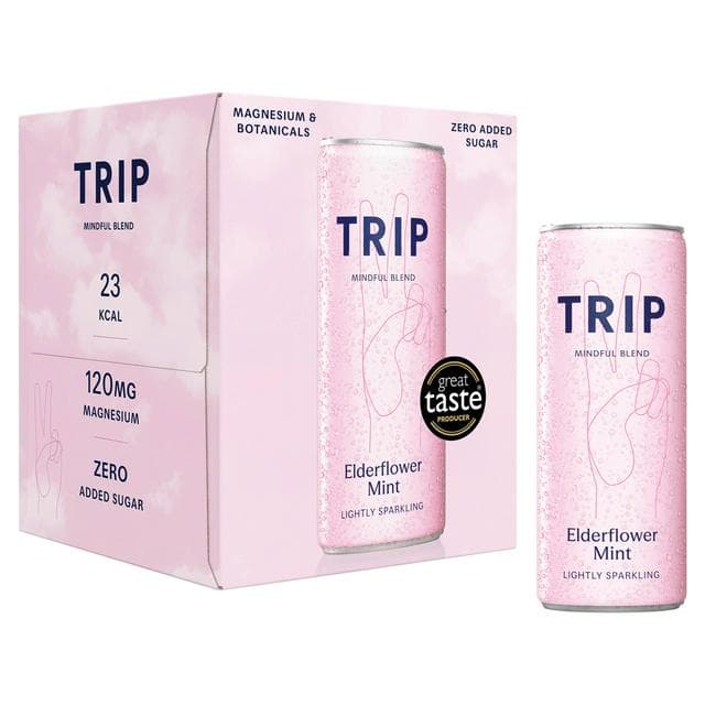 TRIP 4 x 250ml Elderflower Mint Sparkling Drink - gallery image 1
