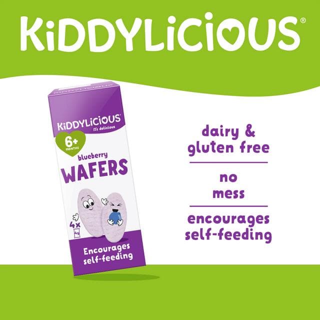 Kiddylicious Blueberry Mini Wafers Baby Snacks 4x4g - gallery image 2