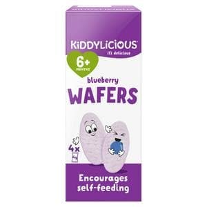 Kiddylicious Blueberry Mini Wafers Baby Snacks 4x4g