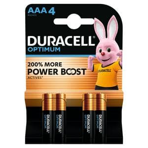 Duracell Pack of 4 Optimum AAA Batteries