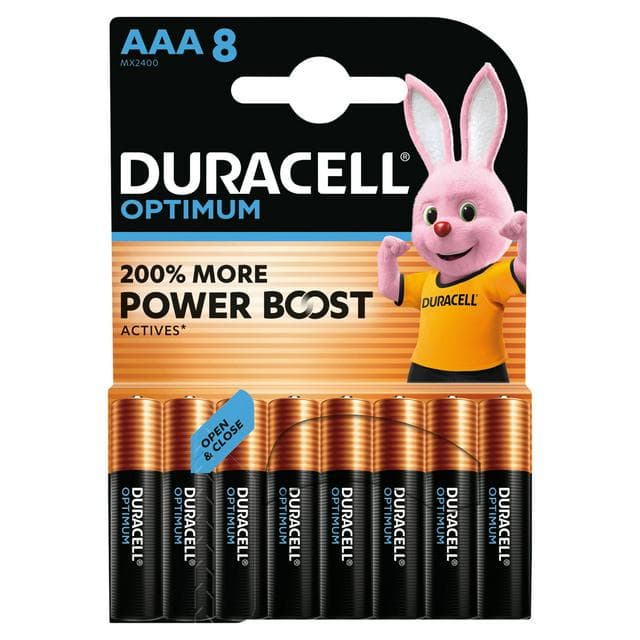 Duracell Optimum AAA Batteries, pack of 8 - gallery image 1