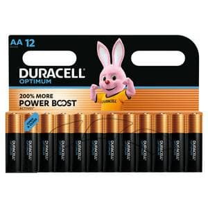 Duracell Pack of 12 Optimum AA Batteries