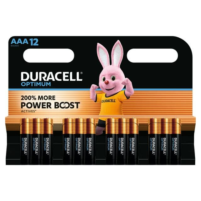 Duracell Pack of 12 Optimum AAA Batteries - gallery image 1