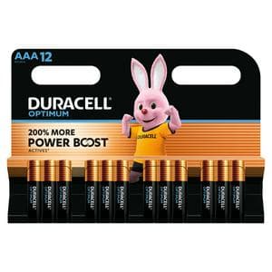 Duracell Pack of 12 Optimum AAA Batteries