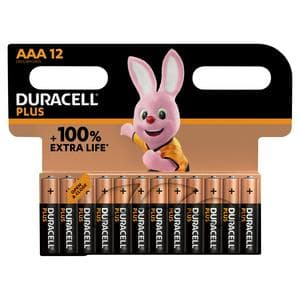 Duracell Plus Pack of 12 100% Extra Life AAA Batteries