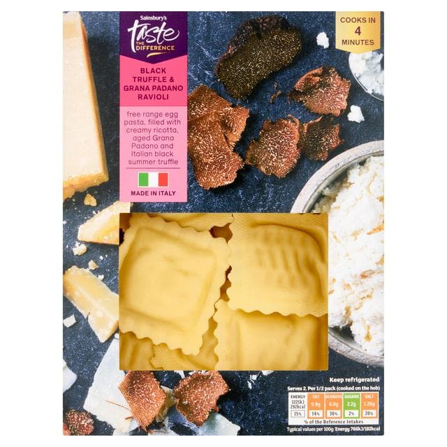 Sainsbury's Black Truffle & Grana Padano Ravioli, Taste the Difference 250g - gallery image 1
