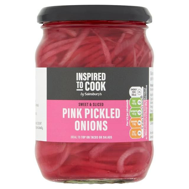 Sainsbury's Sliced Pickled Red Onions in Sweet Vinegar, Inspired to Cook 340g (156g*) - gallery image 1