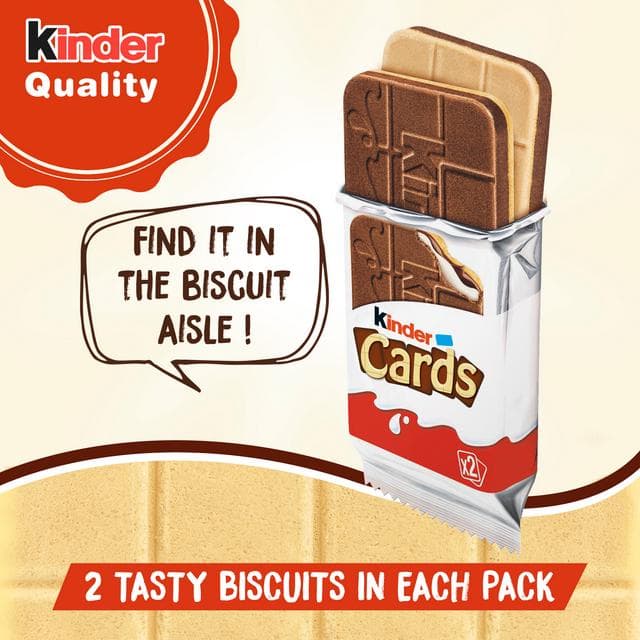 Kinder Cards Chocolate & Milk Wafer Biscuit Multipack 8x12.8g - gallery image 6