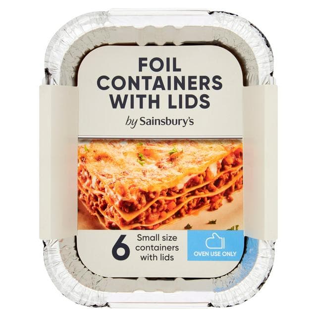 Sainsbury's Foil Containers with Lids x6 - gallery image 1