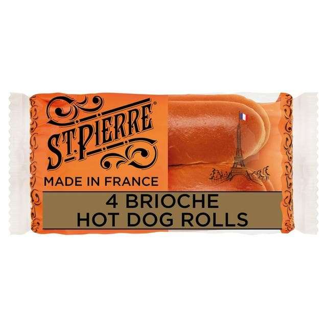 St Pierre Brioche Hot Dog Rolls x4 - gallery image 1