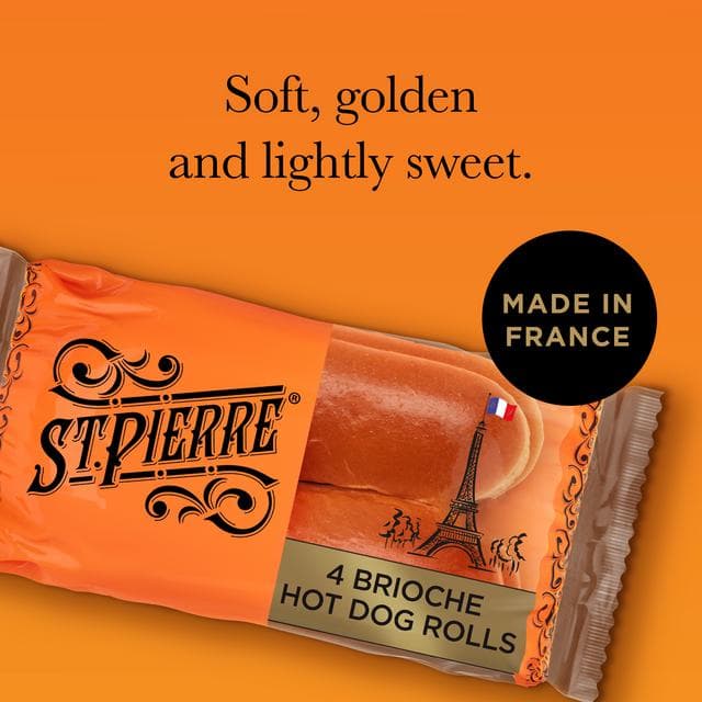 St Pierre Brioche Hot Dog Rolls x4 - gallery image 3