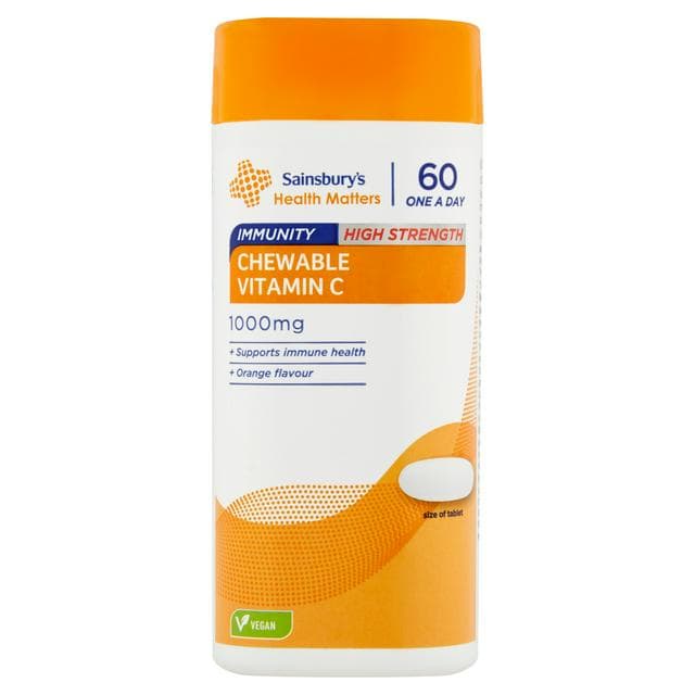 Sainsbury's Health Matters Immunity Chewable Vitamin C Tablet 1000mg x60 - gallery image 1